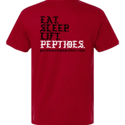 Eat. Sleep. Lift. Peptides. T-Shirt – Red